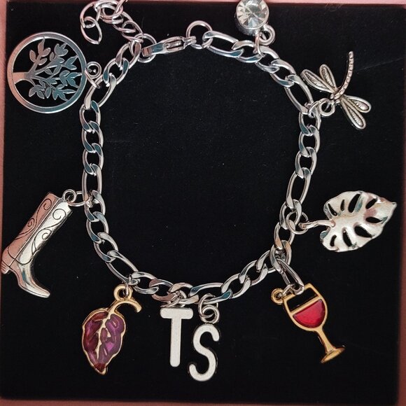 New Taylor Swift "Evermore Eras" Inspired Stainless Steel Charm Bracelet - Picture 1 of 3